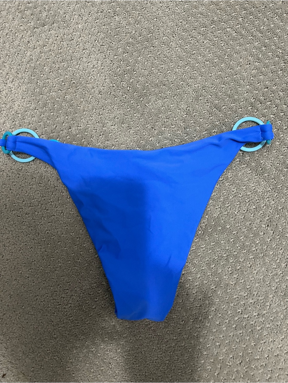 Macrame turquoise rings electric blue cheeky large bikini bottom - Picture 4 of 4